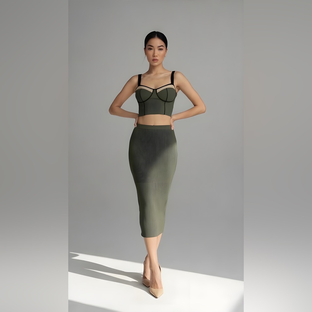 REHAB Women Ribbed Skirt